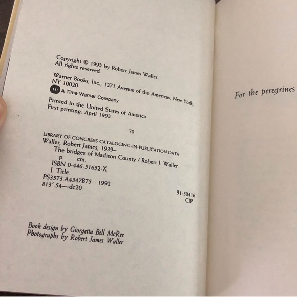 The Bridges of Madison County hardback book (1st print) - Picture 3 of 8